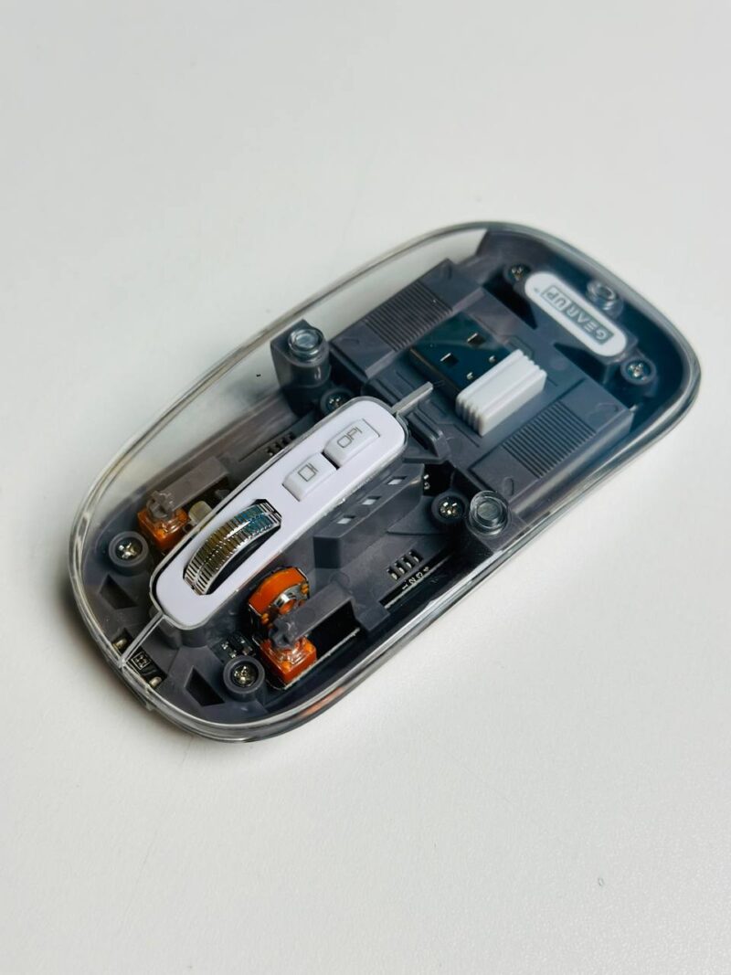 GearUP WM30 Transparent Wireless Mouse | Dual Mode (2.4G + Bluetooth), Type-C Rechargeable, 2400 DPI